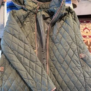 Lauren Ralph Lauren Olive Green Quilted Puffer Jacket